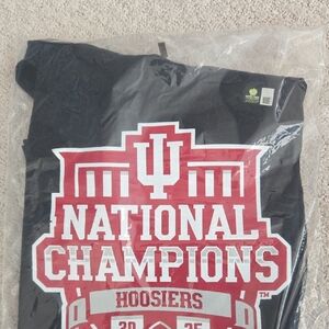 Indiana Hoosiers National Champions 2025 Black T-Shirt Size Small Fanatics